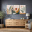 «Mid Century Modern Boho Sun Forest Plant», ensemble de 3 impressions sur toile-73721024-124834409