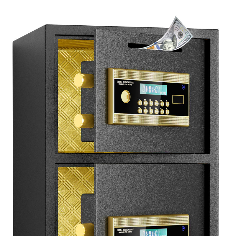 Fireproof Waterproof Double-Door Safe with Coin Slot & Hidden Code, 7.0 Cubic Feet