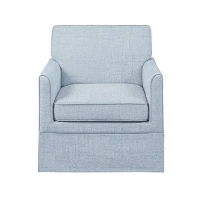 Fauteuil décoratif avec housse de protection, couleur bleue, design classique pour le salon, la chambre à coucher, un invité de lecture avec des pieds en bois massif, une structure en contreplaqué, un support de coussin à ressort sinueux, un coussin de siège en mousse haute, amovible