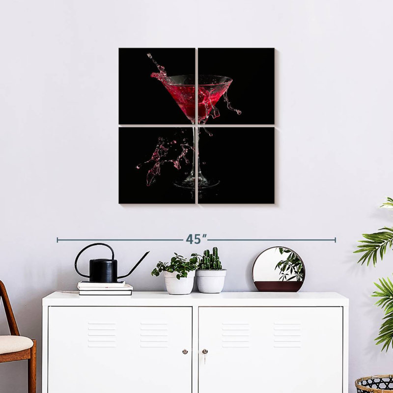 Yarlin Red Martini Splash, 26" H x 26" W