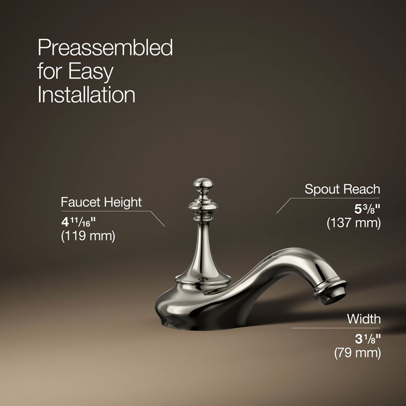 Artifacts Widespread Faucet Bathroom Sink with Drain Assembly, Vibrant Polished Nickel