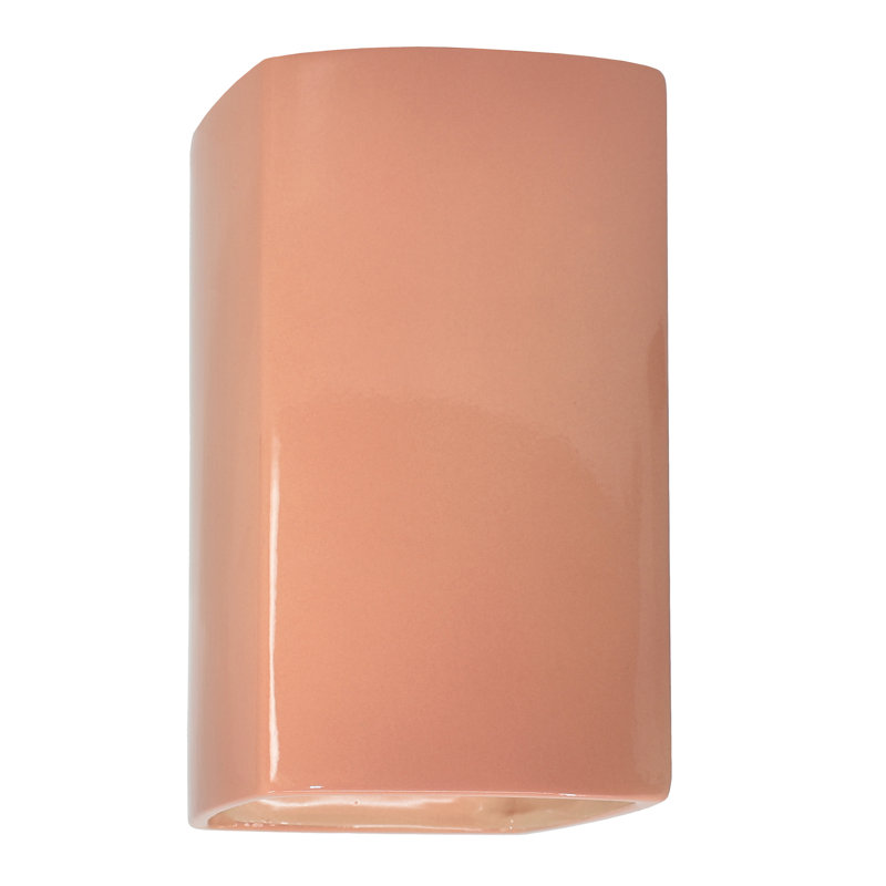 LED Outdoor Flush Mount, Gloss Blush, 13.5" H x 7.25" W x 6.5" D, Integrated