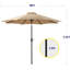 Parasol de patio extérieur de 9 pi avec 8 nervures, parasols de table avec bouton-poussoir inclinable / manivelle, protection UV imperméable pour terrasse de jardin-1357031187