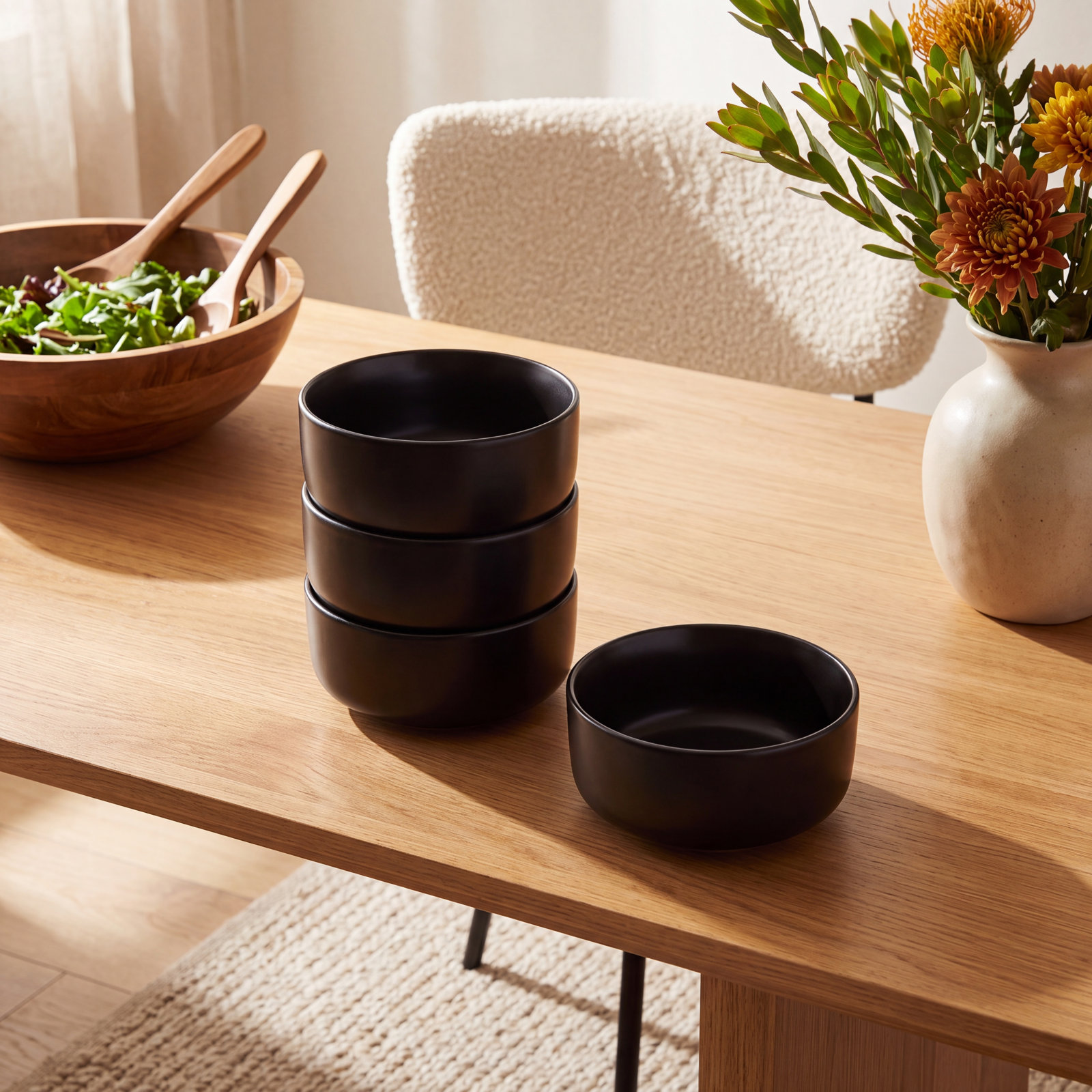 Malmesbury Straight Lip Stoneware Cereal Bowl, Black