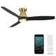 Skylark 54" 3 - Blade Outdoor LED Smart Flush Mount Ceiling Fan with Remote Control and Light Kit Included 