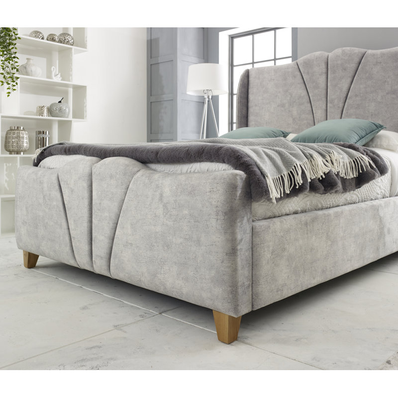 Clellon Upholstered Bed, Stone, Small Double (4')