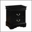 Table de chevet en bois 2 tiroirs Traditional Classic avec finition noire élégante et quincaillerie en nickel brossé, parfaite pour les espaces compacts.-129948519