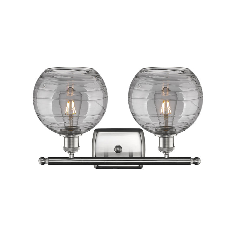 Éclairage pour meuble-lavabo à 2 lumières à intensité variable Halvorson, Ampoule non incluse, Nickel satiné