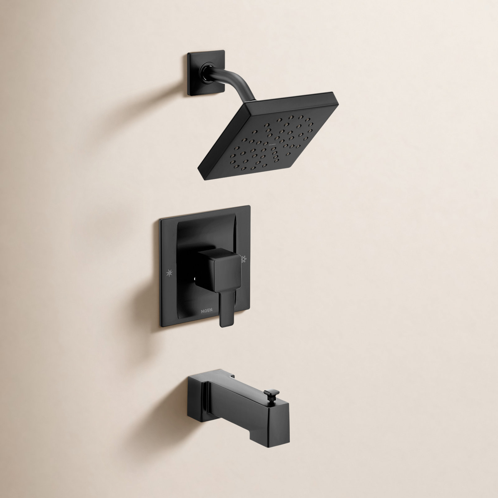 90 Degree Tub and Shower Faucet with Posi-Temp, Matte Black