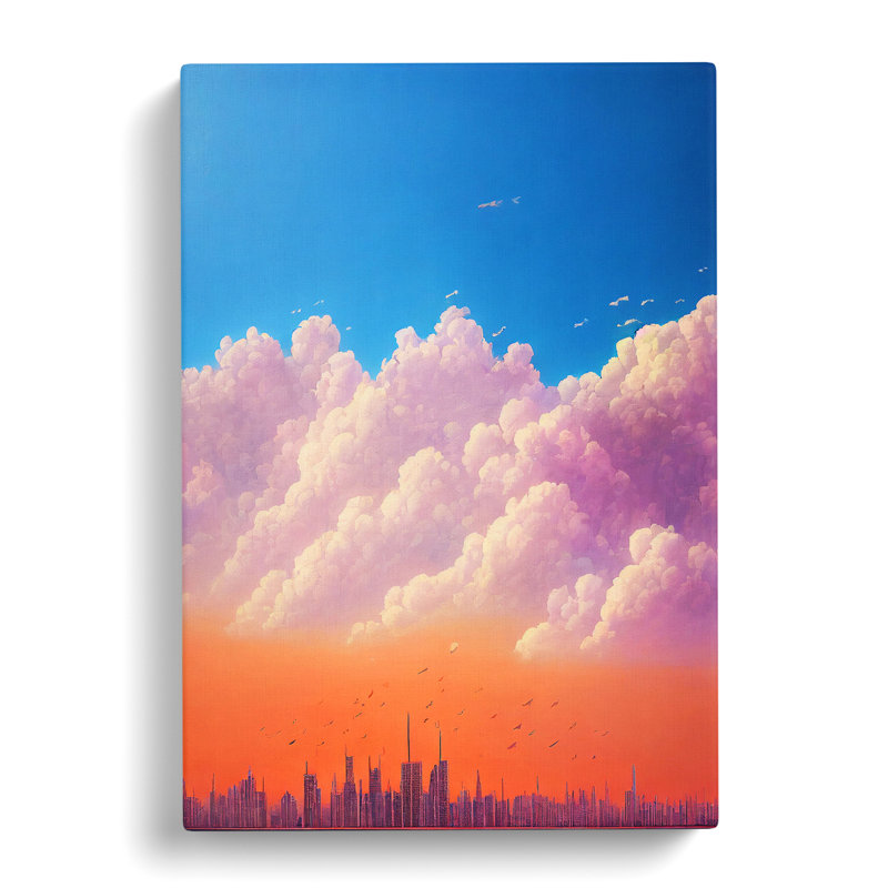 XC1022-1444X City Skyline Under Clouds - Wrapped Canvas Print, 60cm H x 40cm W x 3cm D