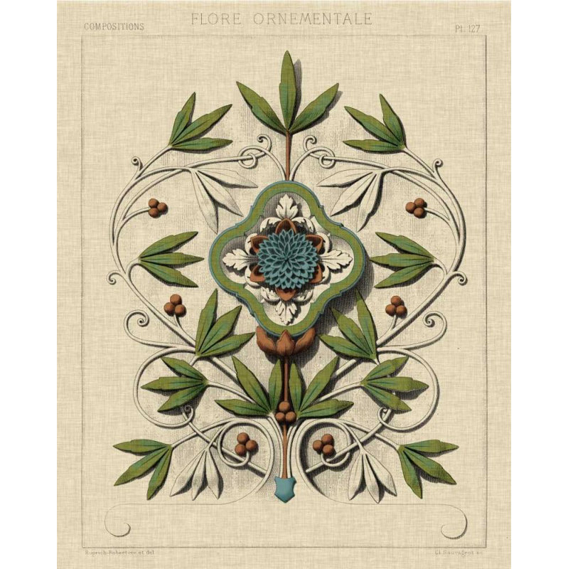 Art sur toile tendue Lark Manor ™ Vision Studio, titré: Flourish décoratif IV, H 24 po x l 20 po