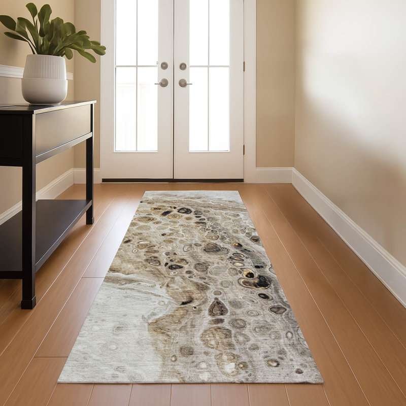 Premium Machine Washable Mayfield AMF1934 Abstract Rug, Runner 2'3" x 7'6"