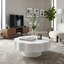 Table basse ronde blanche festonnée-730884283