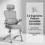 Chaise d'ordinateur ergonomique avec réglage de la hauteur à 3 niveaux | Chaise d'écriture pour étudiant
