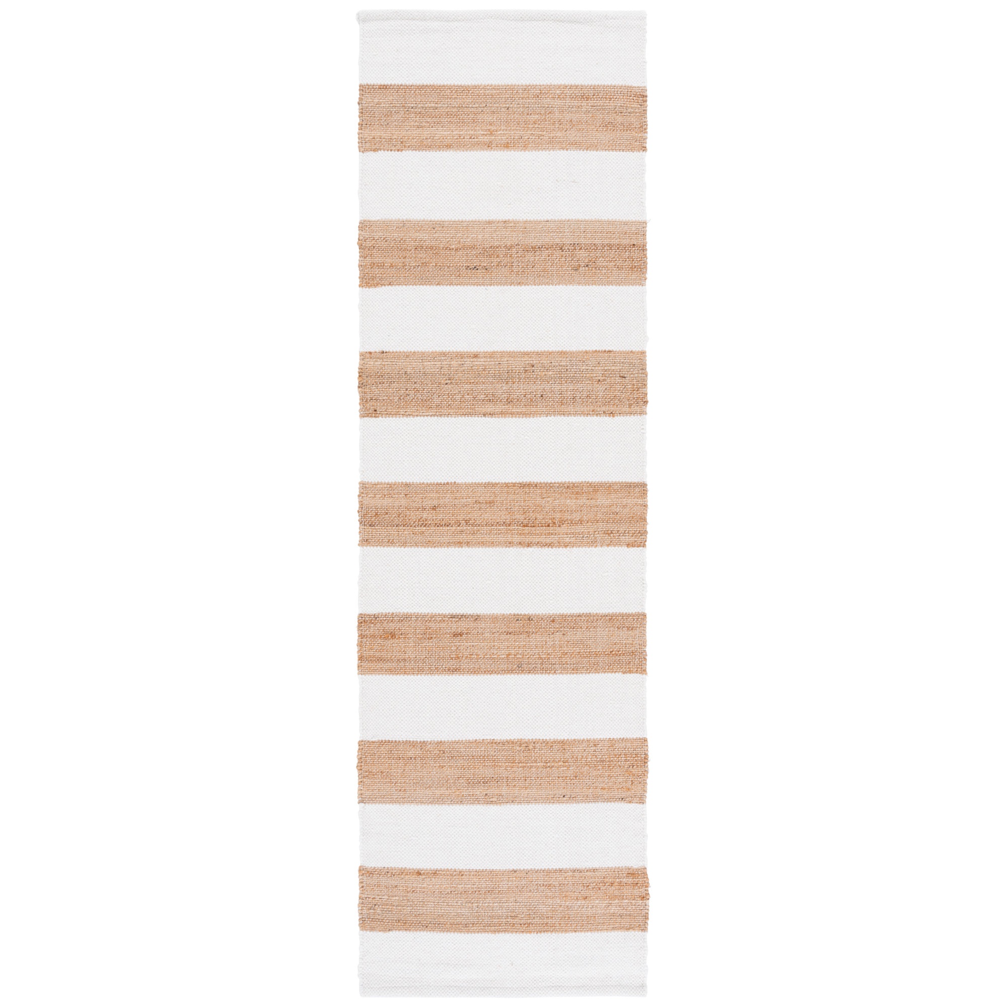 Natural Fiber 609 Hand Woven 70% Jute; 20% Wool; 10% Cotton Striped Rug, Runner 2'3" x 8'