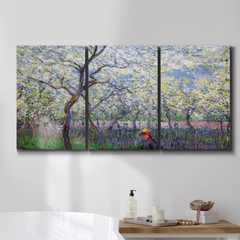 To The Shore on Canvas, reproduction de 3 pièces, H 36 po x l 72 po x P 2 po