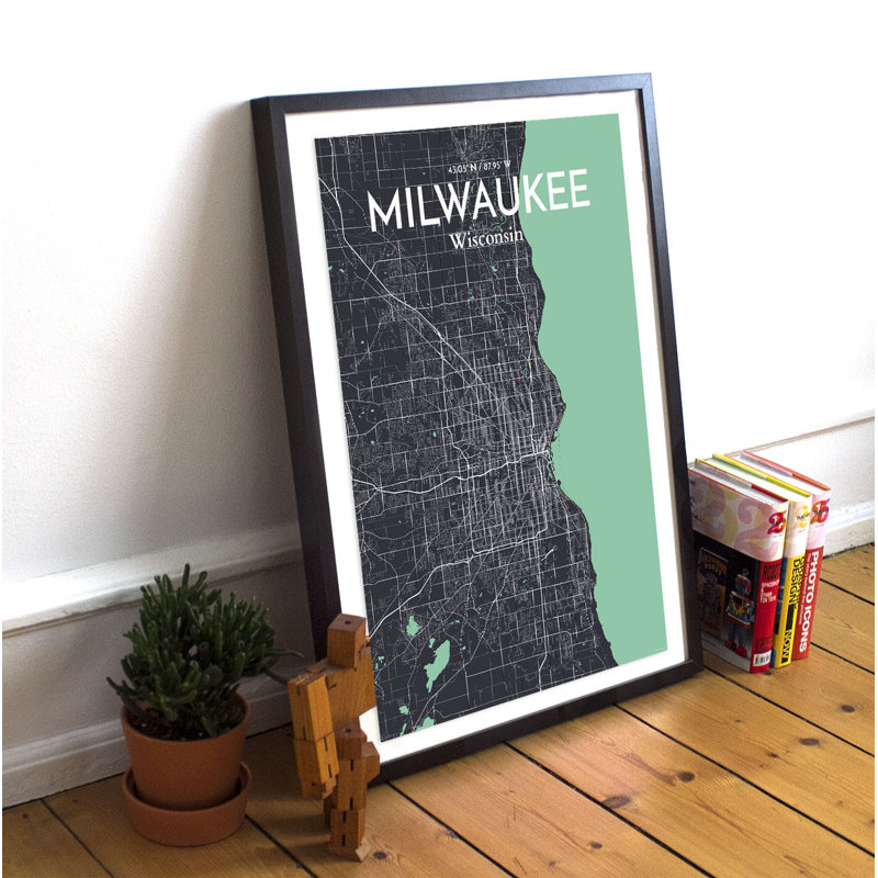 Milwaukee City Map - No Frame Print, 43.2cm H x 27.9cm W x 0.13cm D