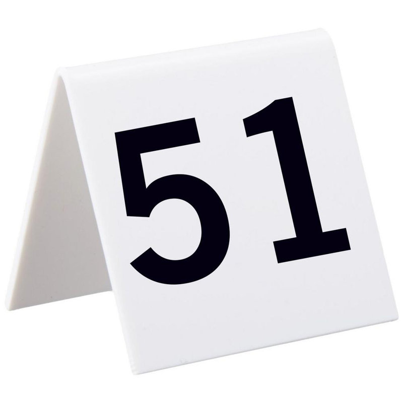 Chiffres de 51 à 75 numéros de cartes