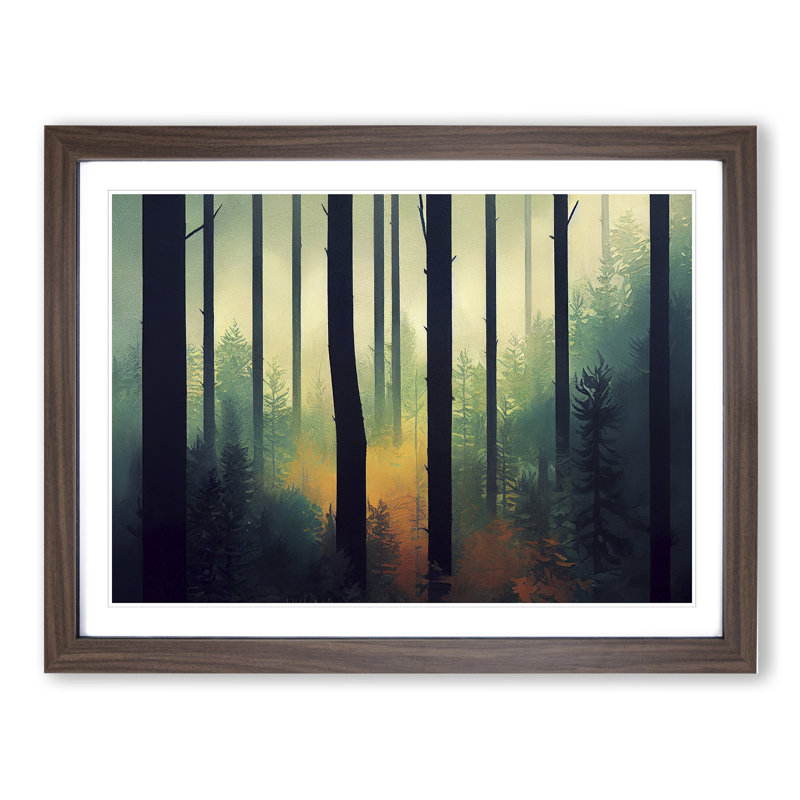 Glorious Forest - Framed Print, 25cm H x 34cm W x 2cm D, Walnut