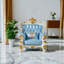 Fauteuil de luxe en cuir massif de style européen avec fauteuil capitonné en cuir véritable de 48,4 po de largeur