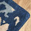 Tapis bleu floral fait à la main 100% laine bleu-2067543963