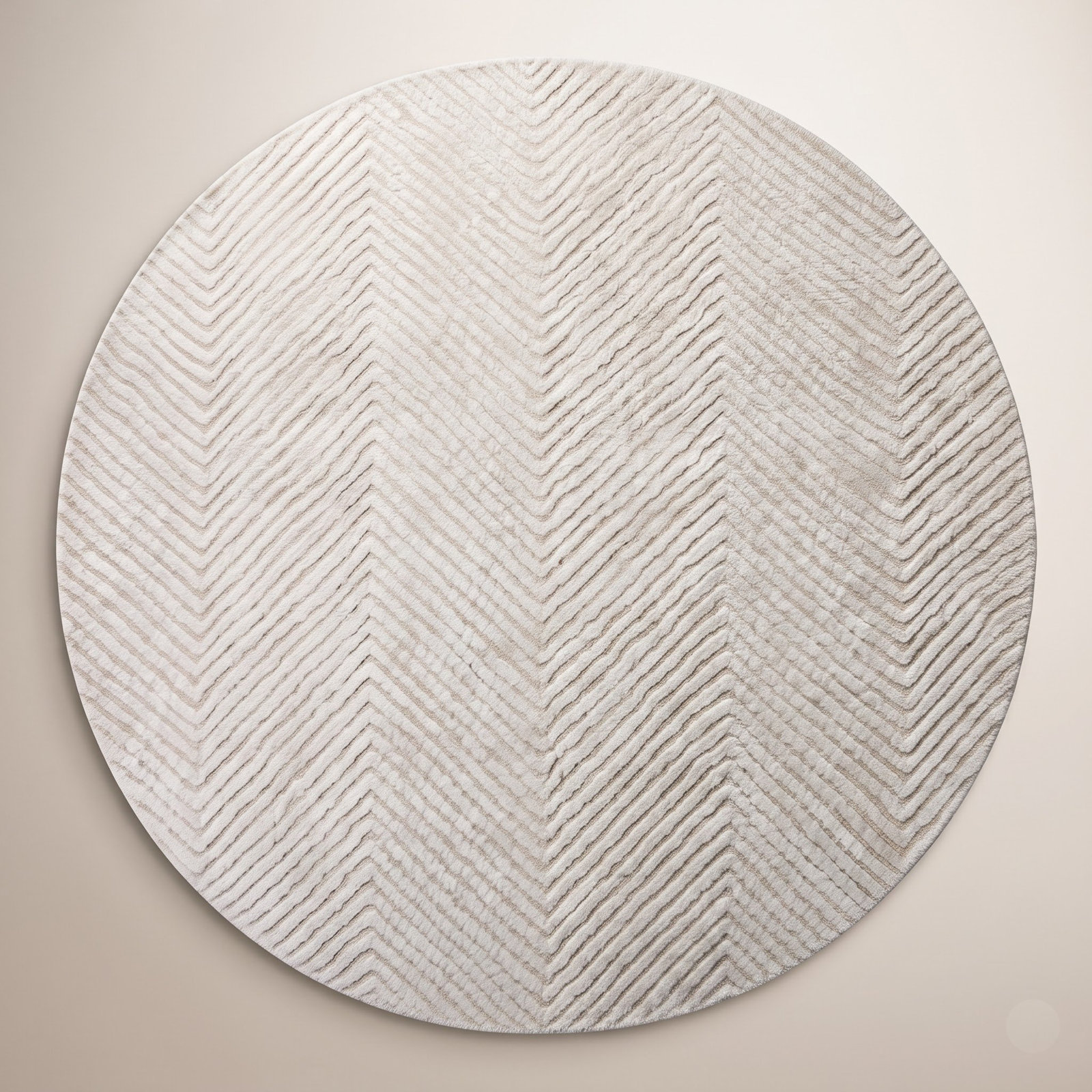 Hand-Tufted Wool Chevron Rug, Round 6'
