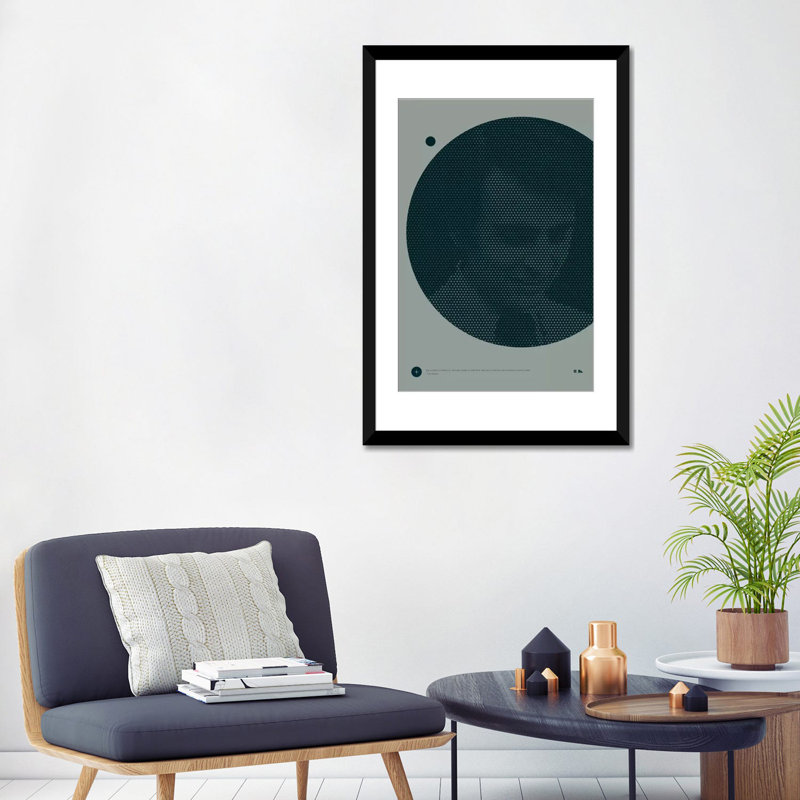 «Carl Sagan», impression sur toile, H 32 po x l 24 po x P 1 po, Papier d'art encadré noir