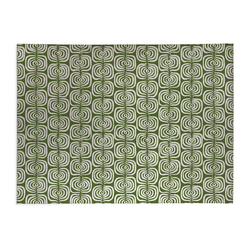 Tapis de cuisine à profil bas The Way, Rectangle 5 pi x 7 pi, Vert olive