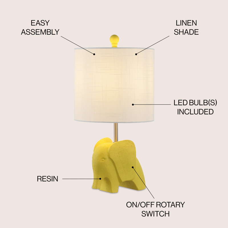 Alayn Resin Novelty Lamp, Yellow