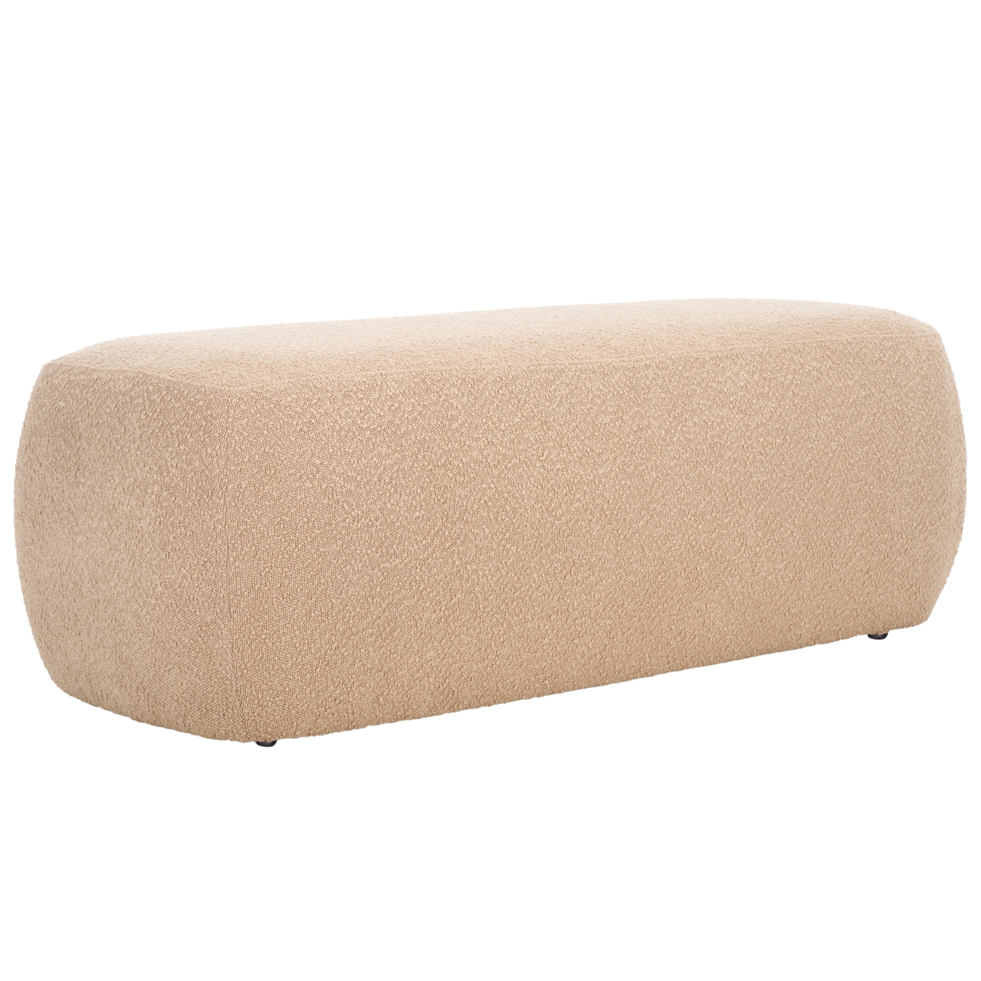  Elodie 50" Rectangle Ottoman, Tan Boucle