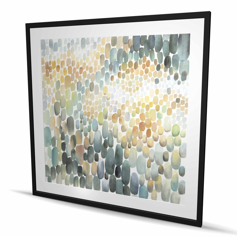 Grappe de cercles | «Spiritual Livingroom», reproduction d'art encadrée, H 48 po x l 48 po, Noir