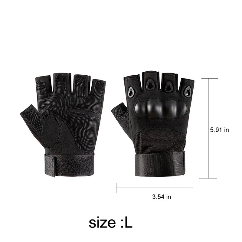 Workout Half Finger Gloves L Black