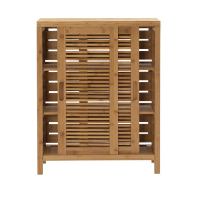 Ayden Solid Bamboo Wood Freestanding Bathroom Cabinet
