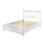 Lit de rangement blanc très grand X, fabrication en peuplier et en bois d'hévéa, tête de lit style transitionnel, 49,26 po Haut, 87 long, 84,18 large lit avec du bois massif, style, grand,