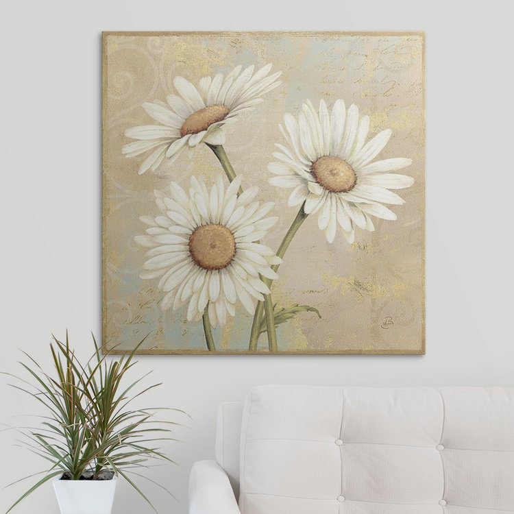 «Beautiful Daisies I» par Daphne Brissonnet, H 10 po x l 10 po x P 1,5 po, Toile
