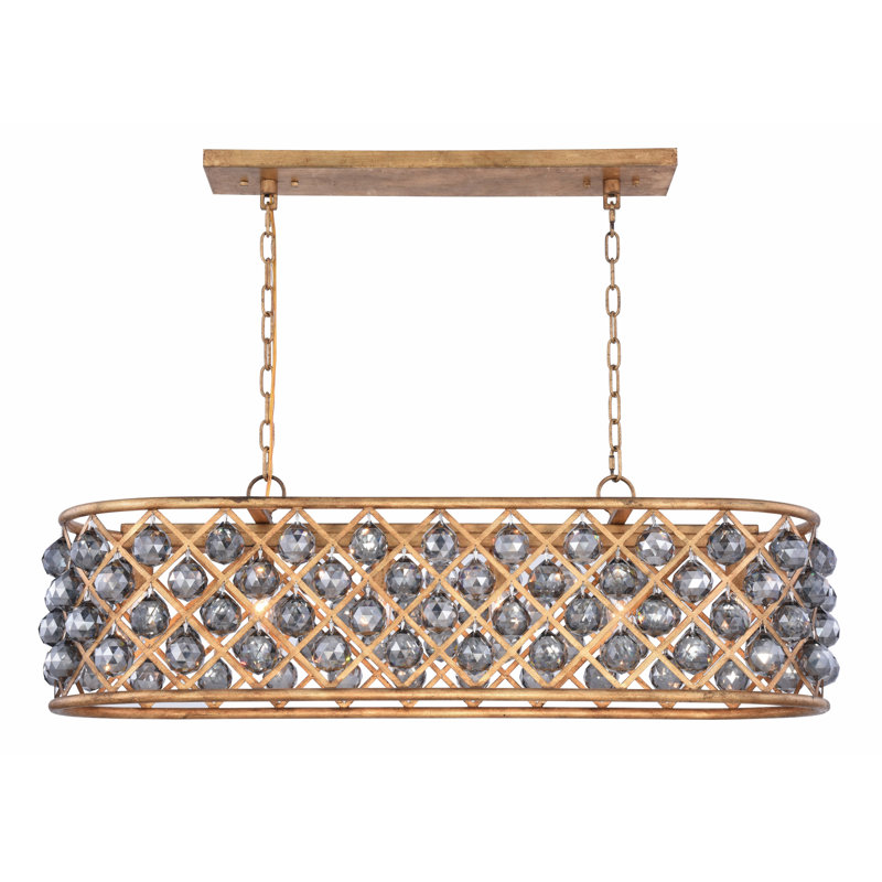 Swinney 6 - Light Kitchen Island Pendant, Gray, Silver Grey, Polished Nickel