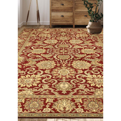 Tapis rouge noué à la main de haute qualité