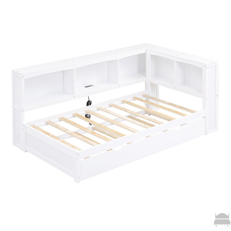 Twin Size Daybed With Trundle, Storage Cabinets And USB Ports