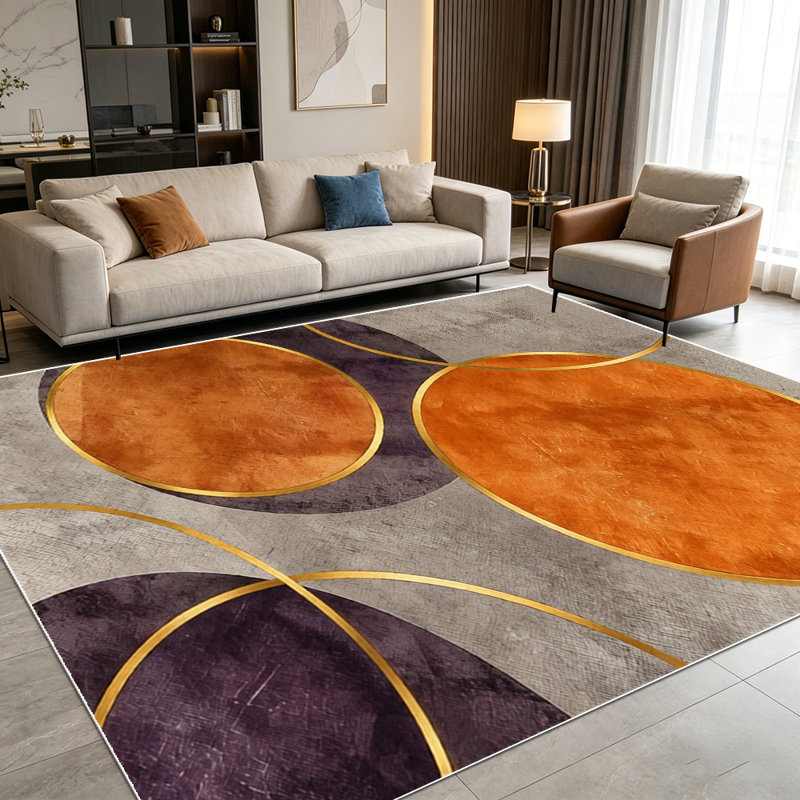 Light luxury geometric art carpet, soft and easy to clean, suitable for living room, bedroom, dining room, office and other indoor spaces