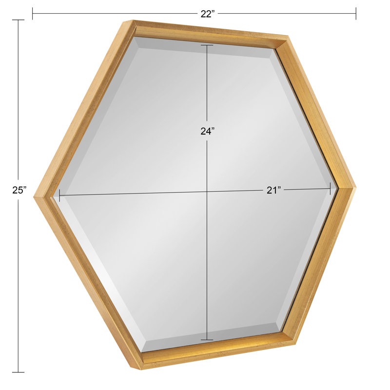 Bensonhurst Flat Mirror, 26" H x 22" W, Gold