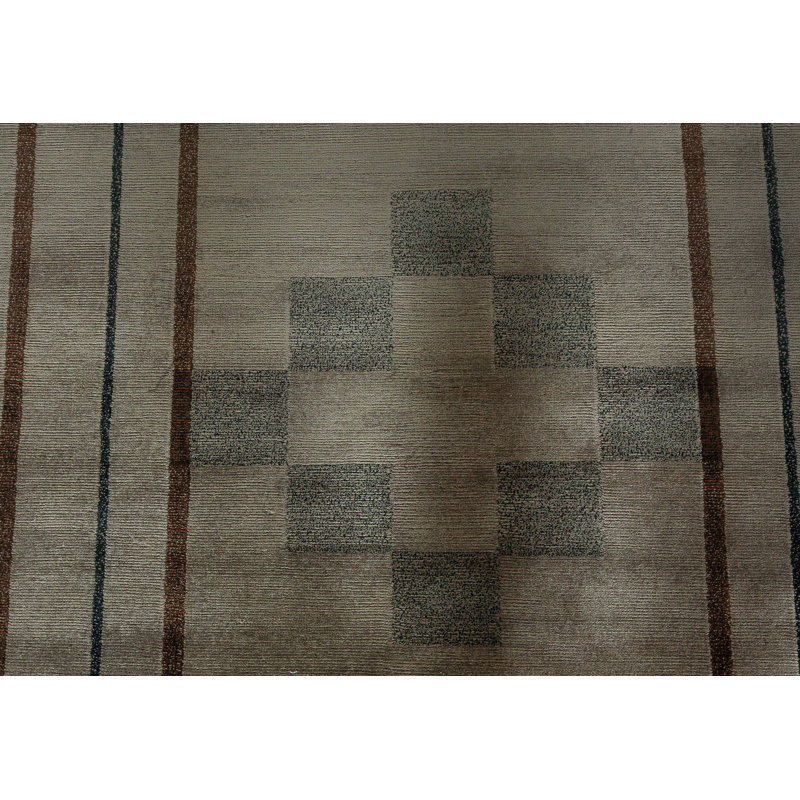 Modern One-of-a-Kind Rectangle 4'4" X 7'4" Hand Knotted Area Rug