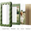 Cadre vert en bois à bords ondulés 8 x 10 avec passe-partout pour photos 5 x 7, mur et table