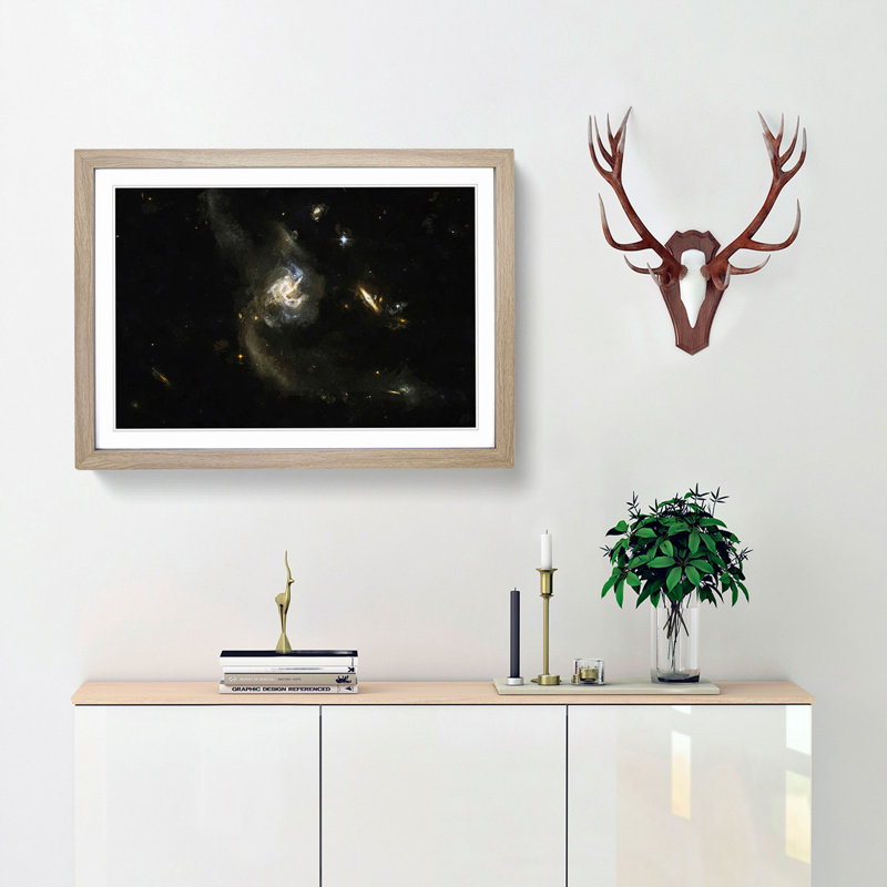 Out of Space Vol.33 in Abstract - Picture Frame Graphic Art Print, 62cm H x 87cm W x 2cm D, Oak Framed