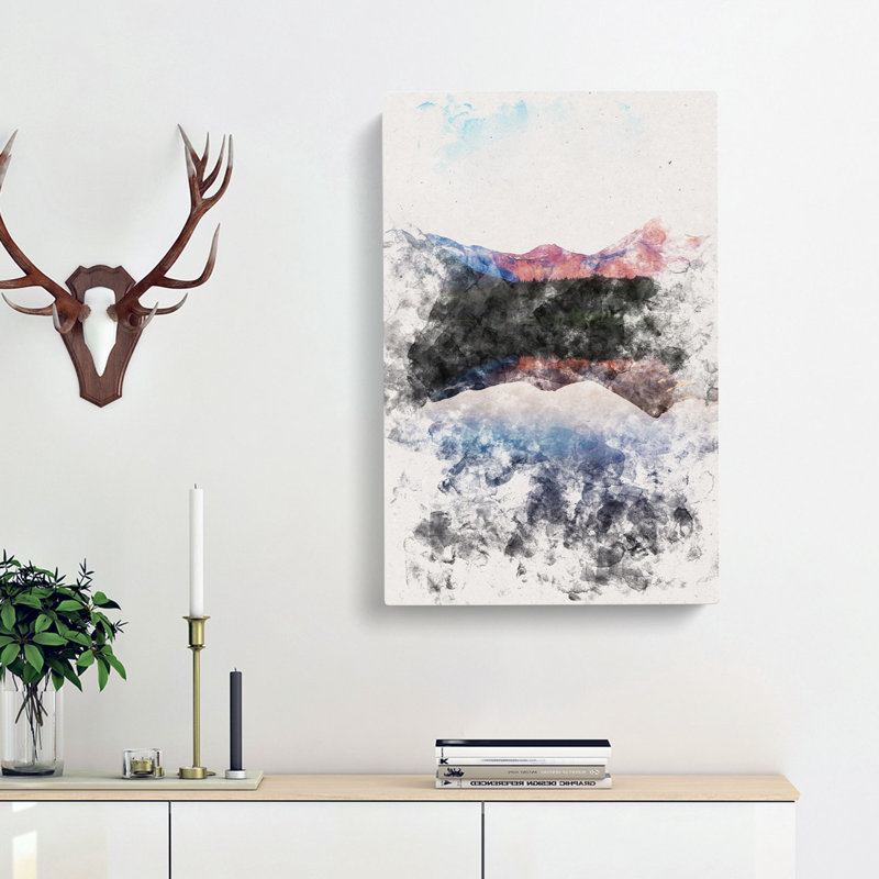 Mountains Reflecting In Montana - Wrapped Canvas, 91cm H x 60cm W x 3cm D