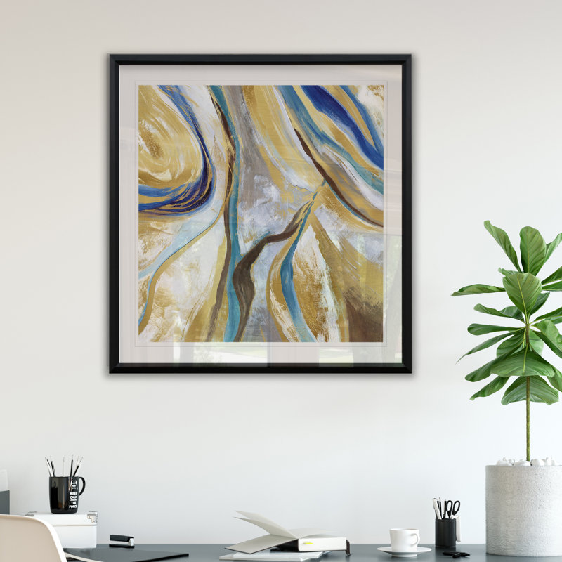 Agate et or II - reproduction de cadre photo, H 22,5 po x l 22,5 po x P 1,5 po