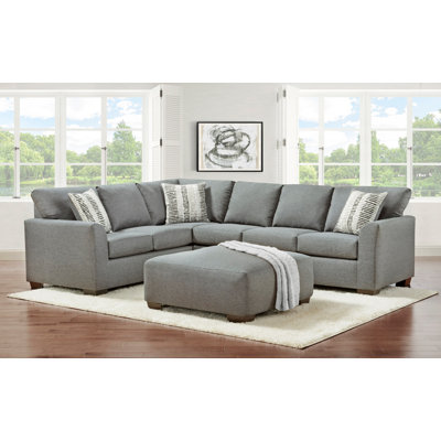 114" Wide Right Hand Facing Corner Sectional with Ottoman