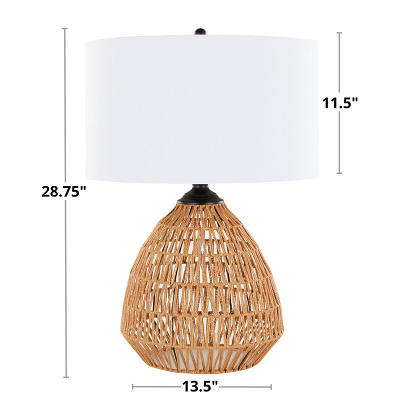 Queribus Wicker/Rattan Table Lamp