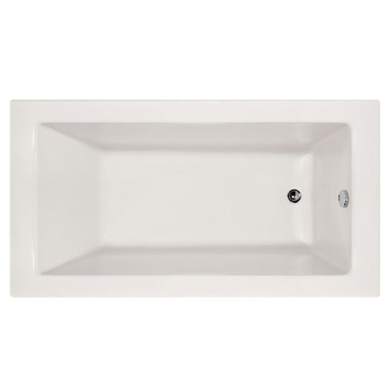 Sydney 66'' L Whirlpool Bathtub, Biscuit, Left, Polished Chrome