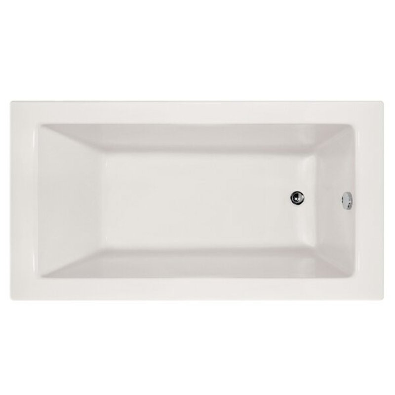 Sydney 66'' L Whirlpool Bathtub, White, Left, Polished Chrome