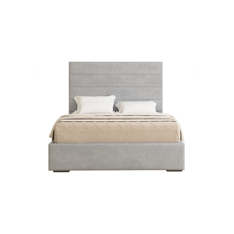 Chanute Upholstered Bed Frame, Light Silver, Small Double (4')